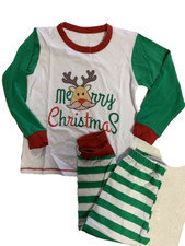 2pc PJ's Holiday Pajamas MERRY XMAS Rudolph Reindeer MUSTACHE Adult S 2-4