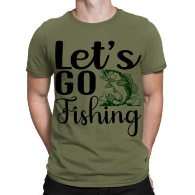 Lets Go Fishing lustiges Fischer Geschenk Angeln Fisch Herren T-Shirts Tee Top 1#TA-89