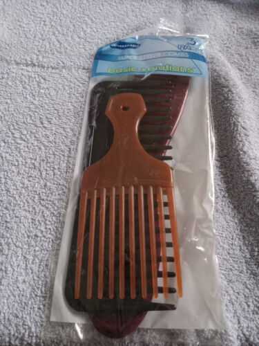 Basic Solutions Super Styler Combs set Pkg of 3 Detangling Comb Wet Comb and Pik - Picture 1 of 2