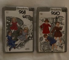 Cinderella for Simplicity Dress Jumper Blouse Patterns 9610 Sz 4 9611 Sz 5 Uncut