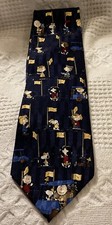 Peanuts "A Great Day For Golf" Tie 100% Silk Made In USA Preowned