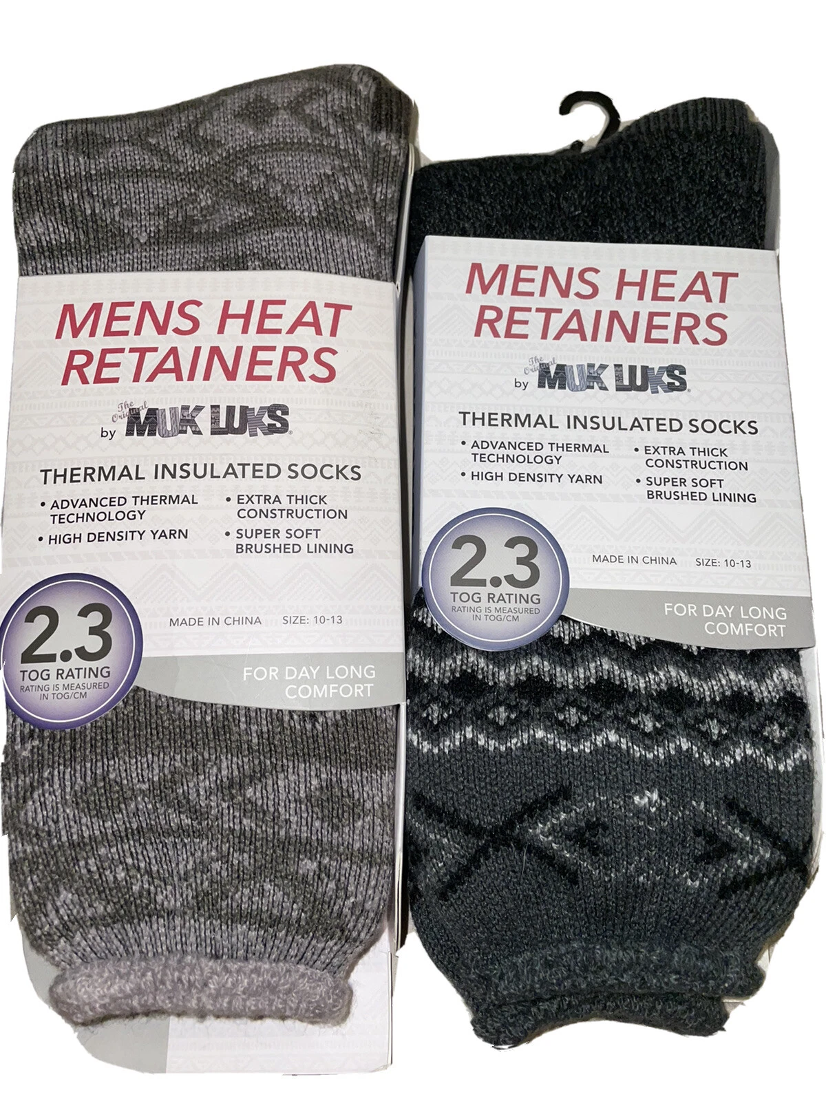 Muk Luks Men’s Heat Retainers | Thermal Insulated Socks | Sz 10-13 | Set Of Two