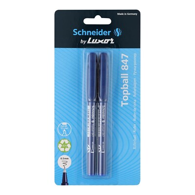 Luxor Schneider Topball 847 Roller Eco Friendly Ball Pen Pack of 2 Free Shipping