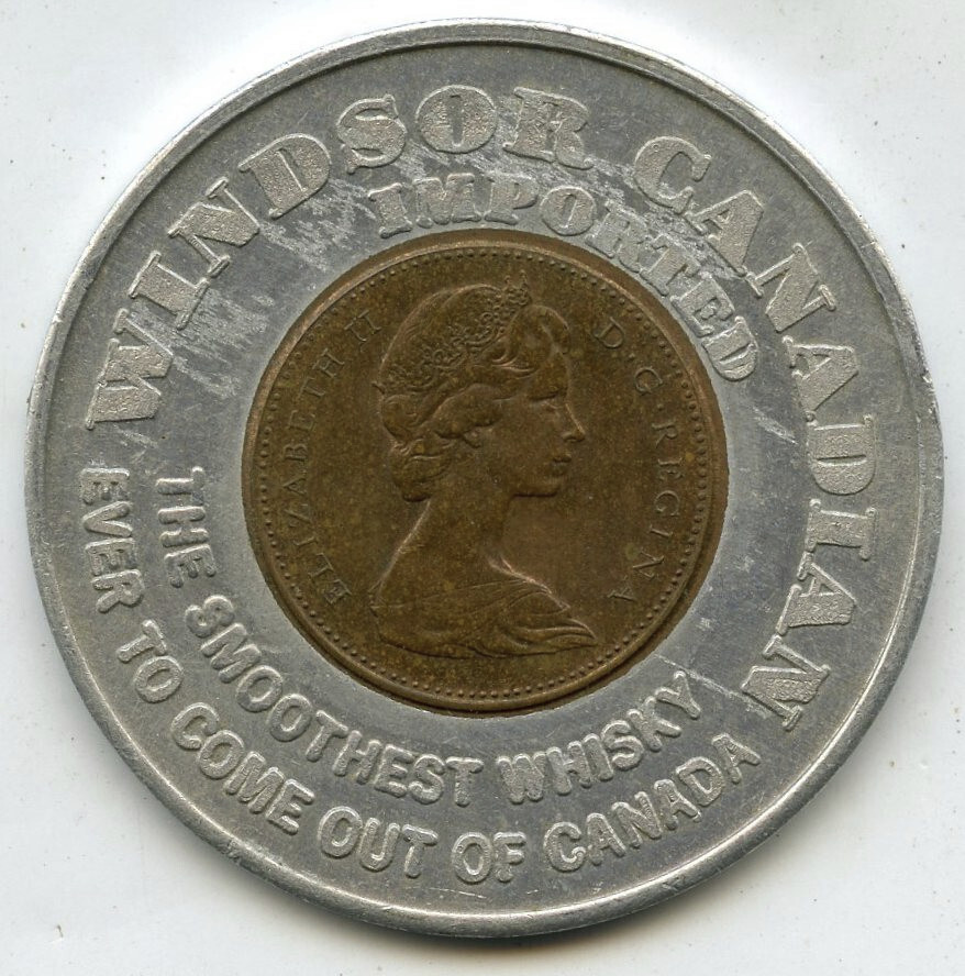 Windsor Canadian Whiskey Lucky Penny Cent Canada Advertising Token Coin