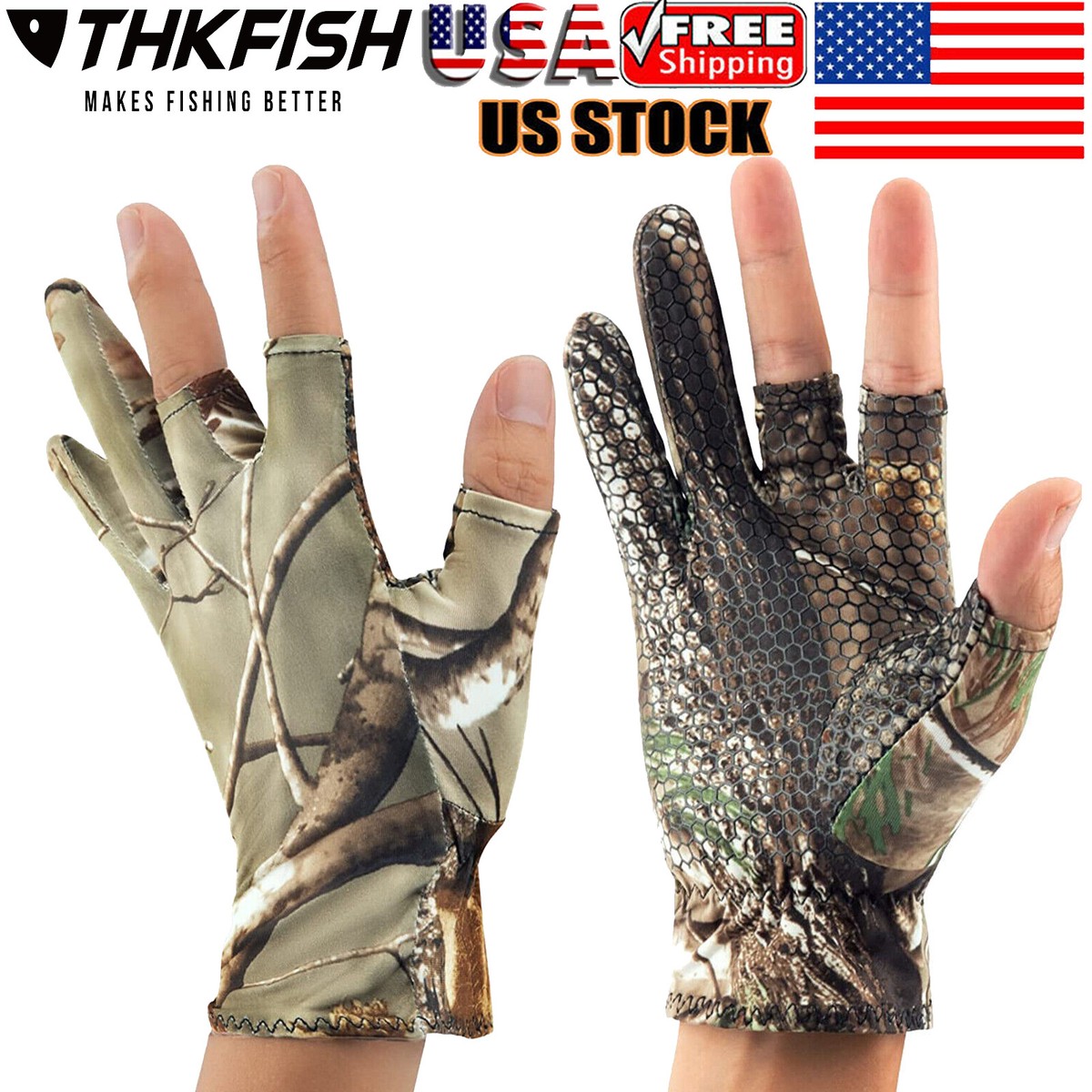 Fingerless Sun UV Protection Fishing Gloves Men/Women for Kayaking