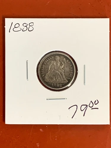 1888 Seated Liberty Dime 10c Higher Grade Looks AU