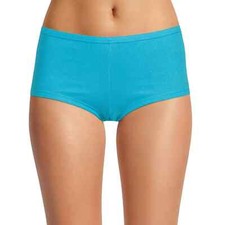 No Boundaries Women's Cotton Boyshort Panties Size 2XL Neptune Blue Ribbed