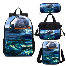 Subnautica Game Kids Large School Backpack Cooler Lunch Bag Pen Case Satchel Lot