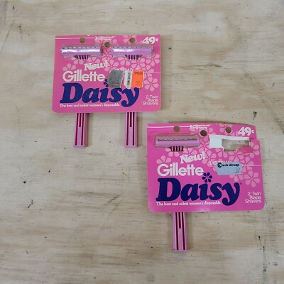 VINTAGE 1980 GILLETTE DAISY PINK SAFETY RAZOR NEW! Lot of 3 Pink