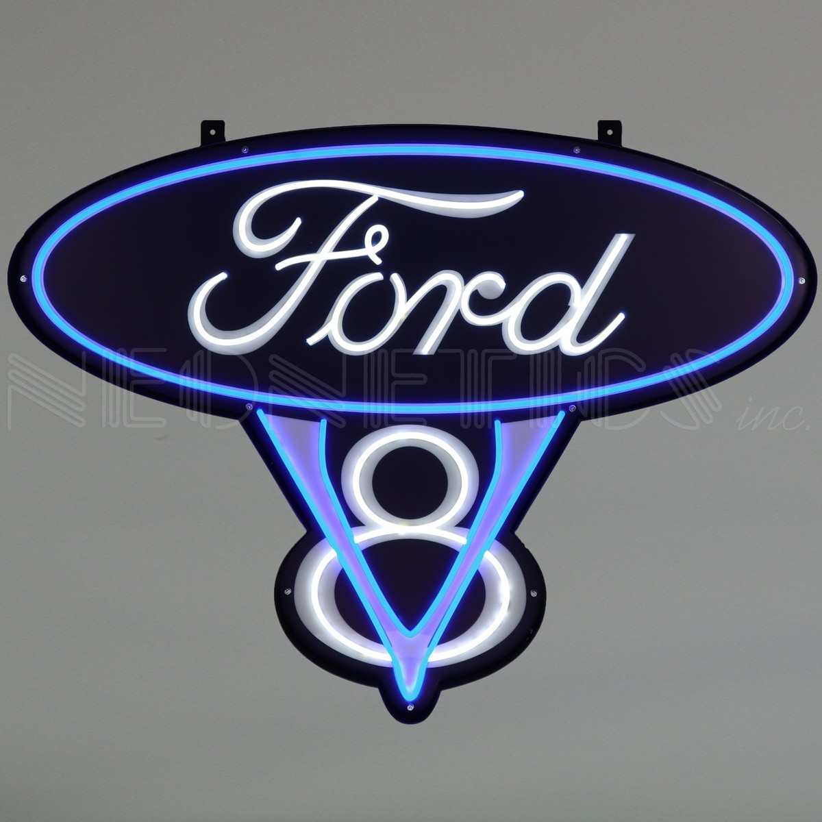 Ford Neon Sign Ford V8 Licensed LED Flex Neon Light in Steel Can