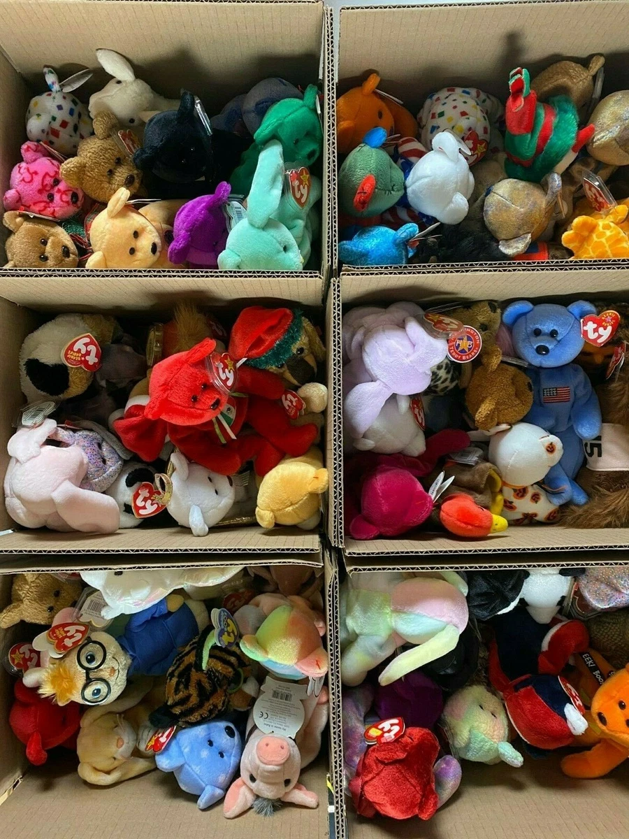TY BEANIE BABIES LOT OF 10 NEW WITH TAGS POSSIBLE RARES RETIRED ERRORS