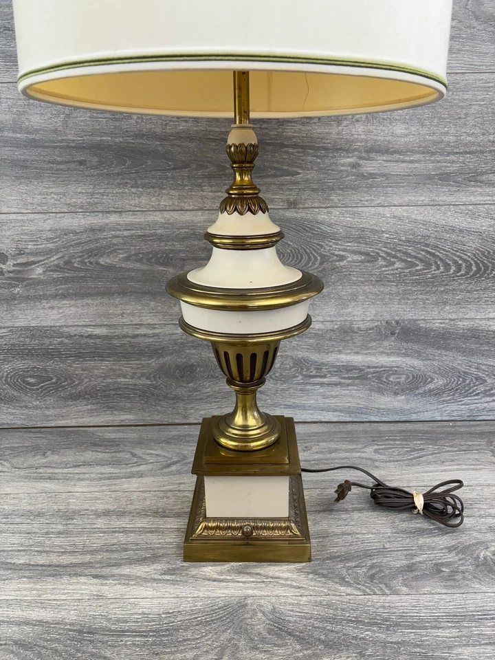 Elegante Lámpara de Mesa STIFFEL Vintage Incluye Tonos Originales MCM Art Deco Foto 3 de 4
