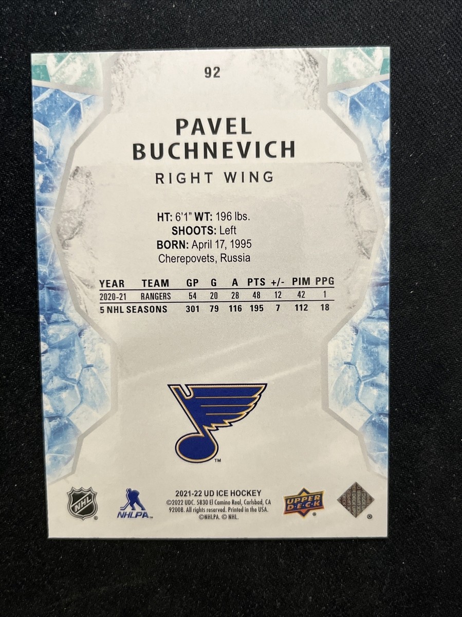 21-22 UD ICE Hockey Green Parallel 92 Pavel Buchnevich | eBay