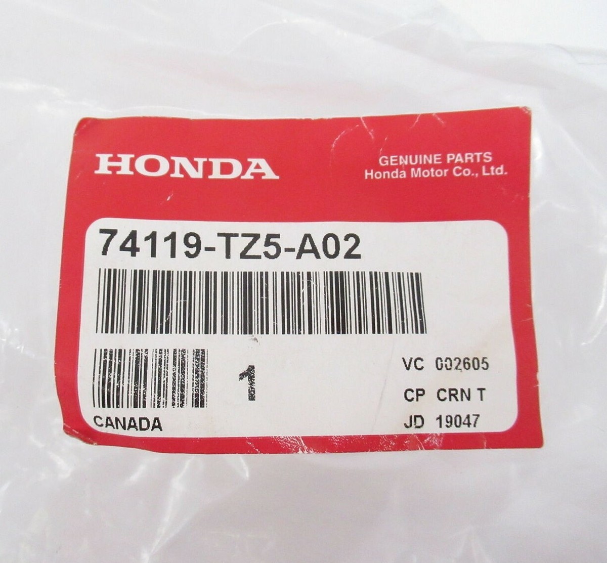 Genuine OEM Honda 74119-TZ5-A02 Driver Fender Garnish 2017-2020