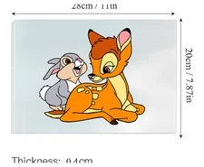 Handmade Bambi Inspired Tempered Glass Cutting Board 8x11