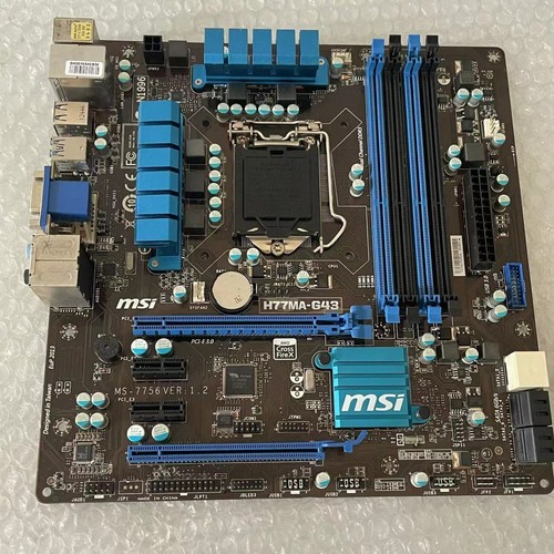 For MSI MS-7756 H77MA-G43 Intel H77 Desktop Motherboard LGA 1155 DDR3 mATX
