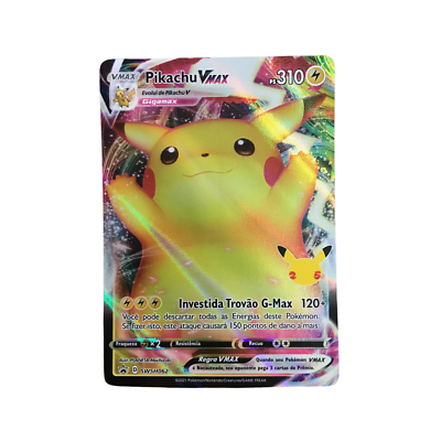 Card Pokémon Portuguese - Pikachu VMax SWSH062 Celebrations Holo