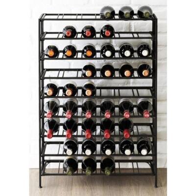Black Metal Wine Rack Floor Stand, Tier Beverage 54 Bottle