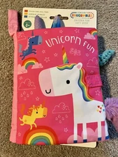 Make Believe Ideas Unicorn Fun Soft  Book, Attachable Strap, Sensory Snuggables