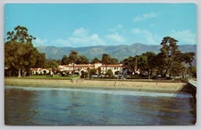 Santa Barbara Biltmore Santa Ynez Mountains California Chrome Postcard Unposted