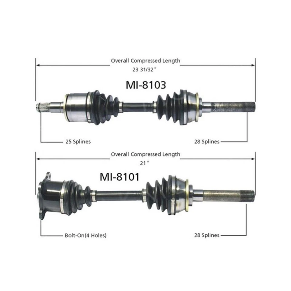 Surtrack пара передний левый + правый вал оси CV для 1992-1994 Mighty Max 4WD MT - Изображение 2 из 4
