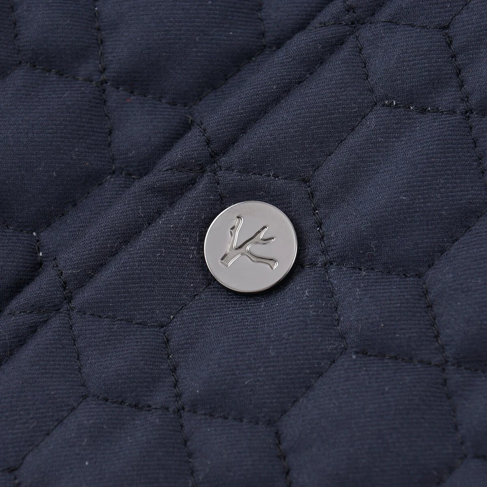 Isaia темно-синий геометрический выстеганный технический шерсти изолированный жилет M (Eu 50) новый с Ярлыками - Изображение 3 из 4