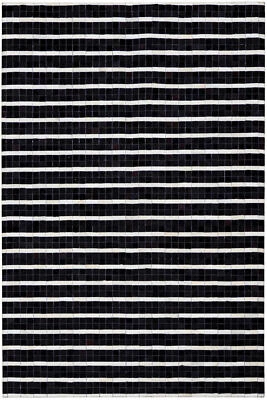 Leder Teppich Fellteppich 150x240 cm echtes Rinderfell Handmade schwarz weiß - Bild 1 von 4