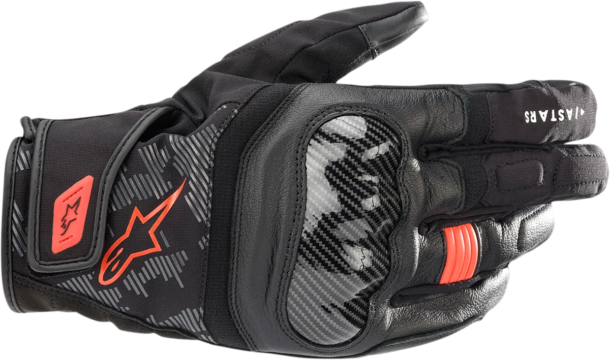 ALPINESTARS SMX Z Drystar Gloves Black Fluo Red Medium 3527421-1030-M