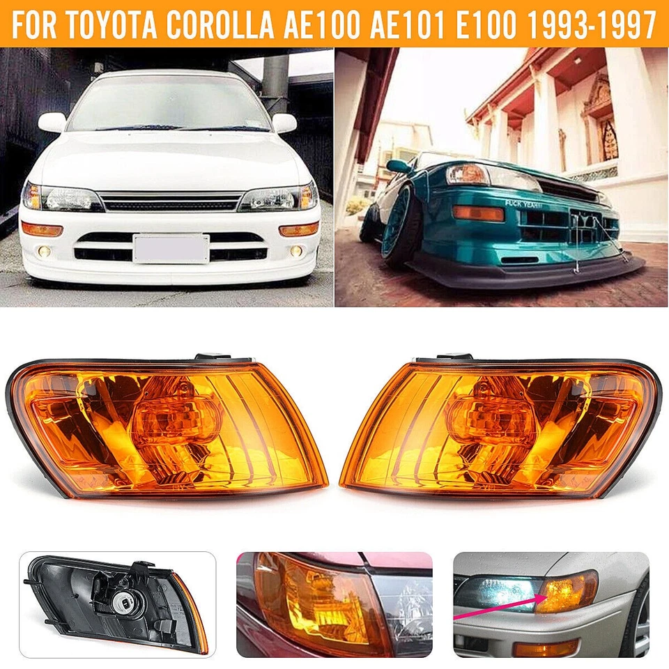 Cubierta de lente de luz de esquina ámbar para Toyota Corolla AE100/AE101/E100 1993-1997 Foto 2 de 4