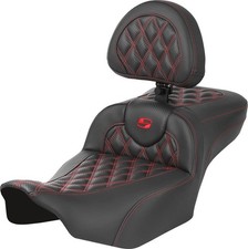 Saddlemen RoadSofa LS/CF Ext. Reach Seat With Backrest Red Stitch #285026