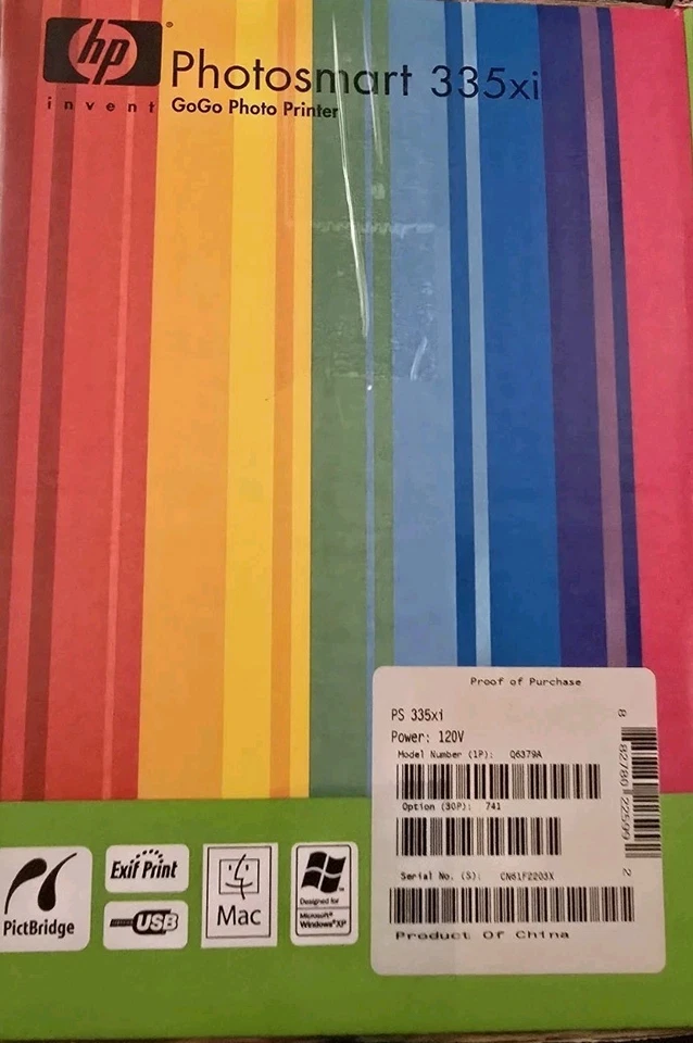 HP Photosmart 335 Gogo Photo Printer with Power Adapter and Ink - Image 2 of 3