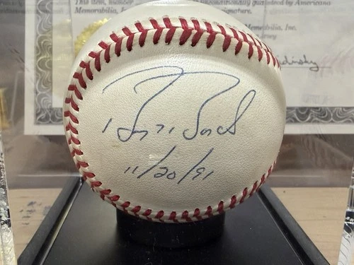 Barry Bonds Signed Baseball With COA Signed And Dated 11/20/91