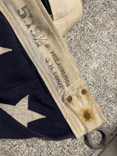 Historical 48 Star Quarter Master Depot USA Flag "Last Flag Flown in India" 40's - Picture 5 of 16