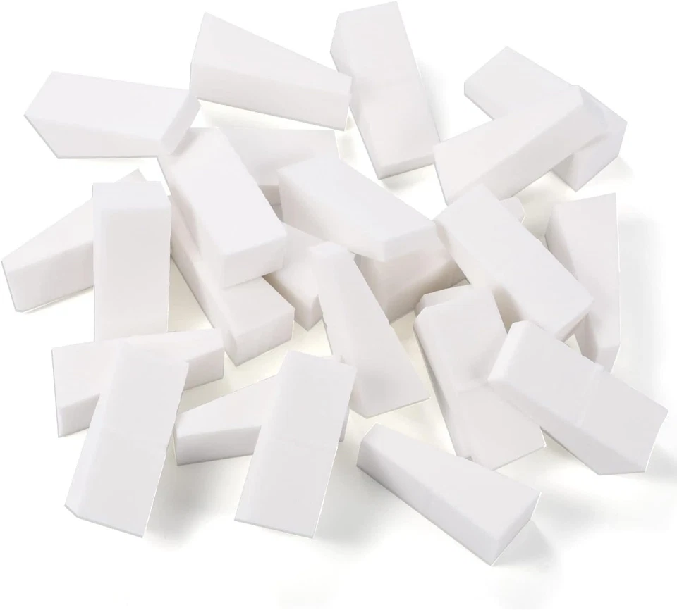 24 Éponges Maquillage Triangle Blanc Sans Latex Fond Teint Réutilisables - Photo 2/4
