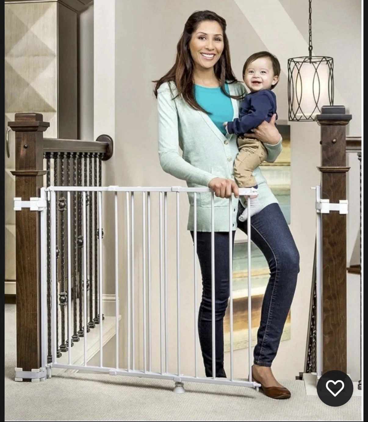 Baby Pet Safety Gate Top of Stairs Adjustable with Banister & Wall Mounting Kit
Opens in a new windo