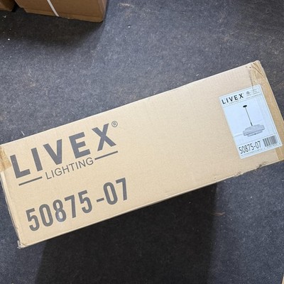 Livex Lighting 50875-07 Meridian 5 Light Bronze Pendant Light 24'', Fabric Shade