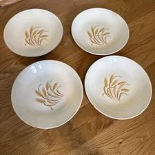 Golden Wheat Soup Bowl 22k Made In uSA Homer Laughlin Vintage Set Of 4