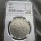 1904 O Morgan Silver Dollar, NGC MS 63 Grade, Great Gift,