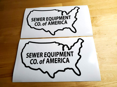 sewer equipment co jetter  Decals Stickers  Gloss black 10'' PAIR (2) Fast USA