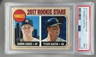 155633065 Aaron Judge Tyler Austin 2017 Topps Heritage #214 Rookie RC PSA 9
