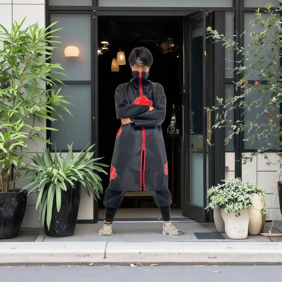 Naruto Shippuden Akatsuki Hokage Bata Capa Abrigo Anime Juegos con disfraces Disfraz Halloween Foto 4 de 4