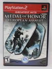 Medal of Honor: European Assault Greatest Hits Sony Playstation 2 PS2 Tested
