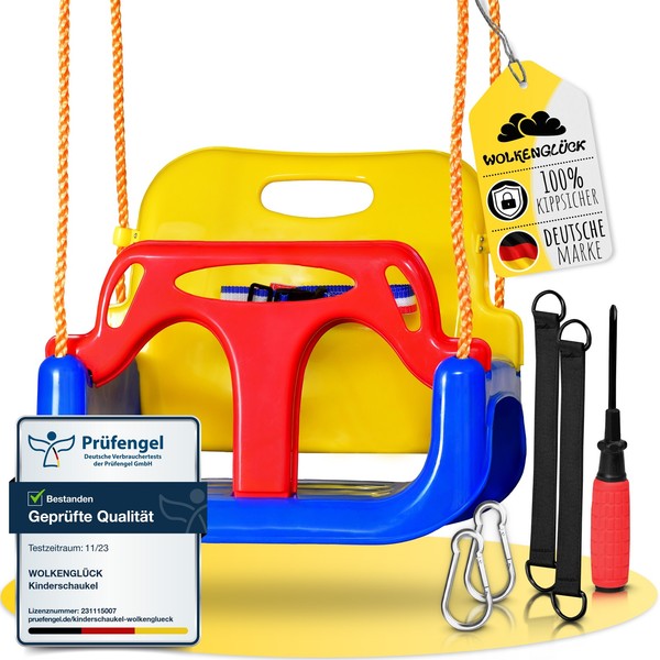 WolkenglÜCk® Kinderschaukel Schaukelsitz FüR Baby & Kleinkinder Schaukel Outdoor-image