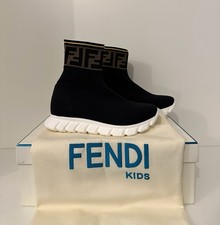 Fendi Kids FF Motif Sock Boot Sneakers Girl Boy Shoes Unisex Size EU 30 / US 13