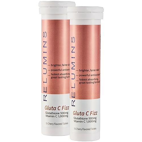 Relumins Gluta C Fizz Vitamin C 1000mg, 15 Tablets x 2 Pack, Cherry Flavor - Picture 1 of 8