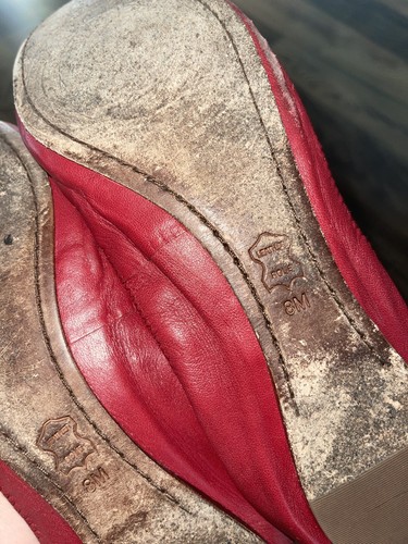 Zapatos planos de ballet Tory Burch Caroline de cuero rojo talla 8 M - Imagen 7 de 15