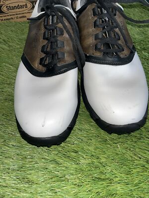 FootJoy Mens Sz 10M Golf Shoes Green Joy Brown White Black 45516 w Extras!‎ FootJoy GreenJoy Golf Shoes White & Brown Mens 10M Soft  main image 4