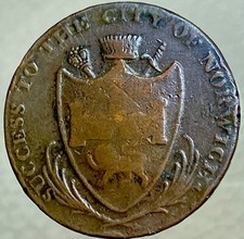 1792 Half Penny Conder Token “SUCCESS TO THE CITY OF NORWICH” Very Nice Rare UK
