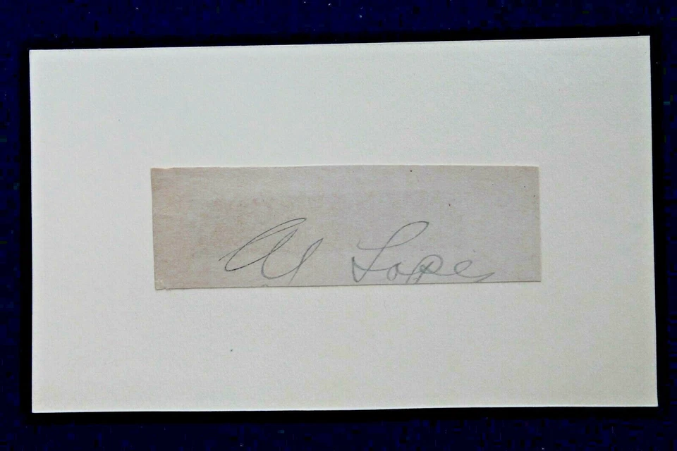 Al López (d.2005) Dodgers Bees Pirates Signature Cut Autograph 3x5 Index Card  - Image 2 of 3