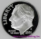 2001-S 90% Silver Roosevelt Dime Deep Cameo Gem Proof